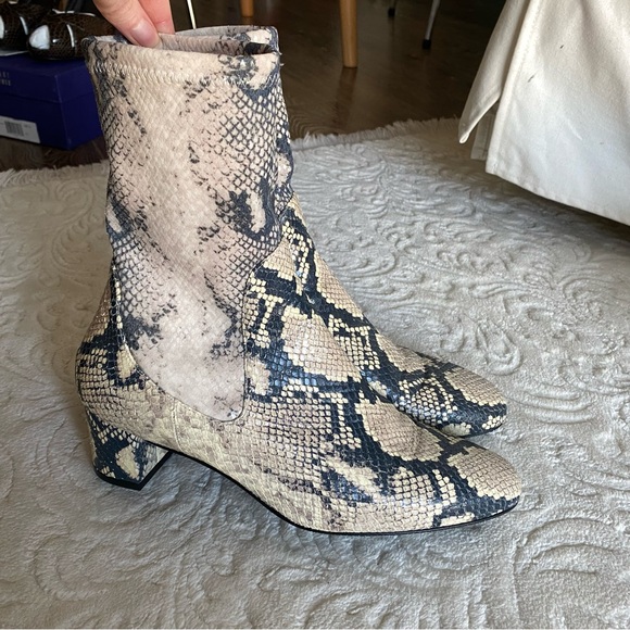 Stuart Weitzman Leather Snakeskin Boots - Picture 2 of 8